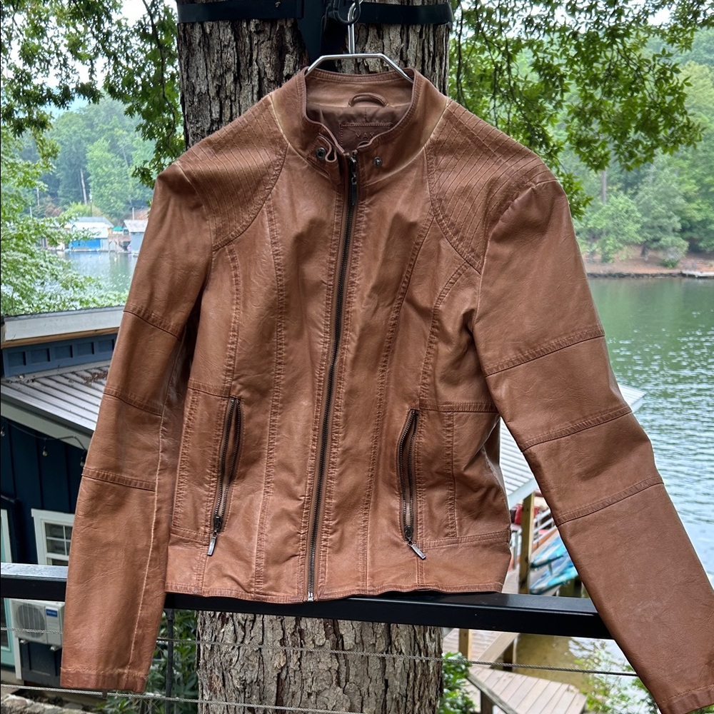 Max Jeans Tan Leather Jacket